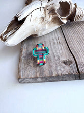 Load image into Gallery viewer, Western Printed Seed Bead Cross Adjustable Ring
