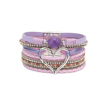 Load image into Gallery viewer, Multi-Layer Heart Charm Bangle Bracelets - BJ/LB