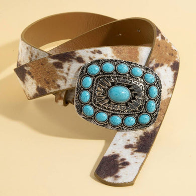Turquoise Stone Western Concho Buckle Belt - $17.99