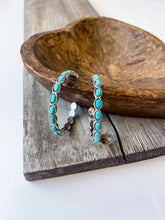 Load image into Gallery viewer, Western Turquoise Hoop Stone Earrings