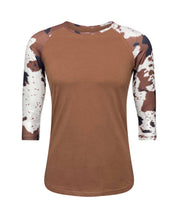 Load image into Gallery viewer, Cow Print Brown Top with Transfer $26.99