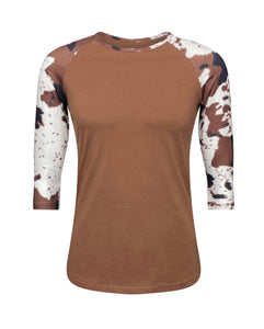 Cow Print Brown Top with Transfer $26.99