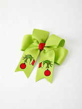Load image into Gallery viewer, Christmas Green Bow 4.7inch Hairpin