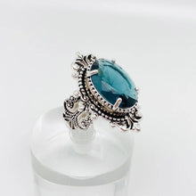 Load image into Gallery viewer, Sea Blue Goose Egg Shaped Glass Ring
