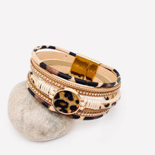 Load image into Gallery viewer, Bohemian Multi-Layer Leopard Magnetic Buckle Bracelet - LB
