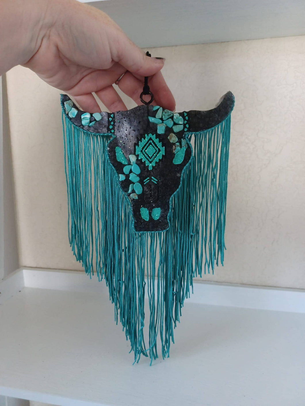 Black and teal stones Freshie