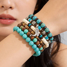 Load image into Gallery viewer, Assorted Western Charms Wooden Beads Bracelet Set