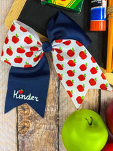 Load image into Gallery viewer, School Grade Embroidered Cheer Bow