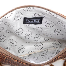 Load image into Gallery viewer, #22 Lizzy's Boutique Mescalaro Hill Leather &amp; Hair on Bag in Warm Caramel $51.99