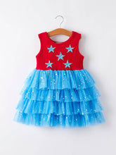 Load image into Gallery viewer, 4th of july Star Sleeveless Tutu Skirt $29.99
