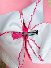 Load image into Gallery viewer, Cross Moonstitch Embroidered Hair Bow - $8.00