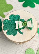 Load image into Gallery viewer, Lucky Shamrock Glitter Bow - $4.00
