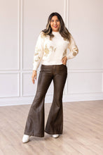 Load image into Gallery viewer, The Brandy Rustic Leather Bellbottoms: Brown / 10