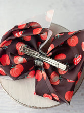 Load image into Gallery viewer, Patterned Pumpkins Rhinestone Center Texas Size Hair Bow - $10.00