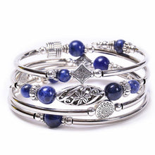 Load image into Gallery viewer, Natural Stone Wrap Beaded Bracelet Bangle