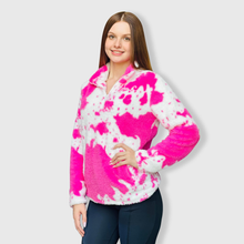 Load image into Gallery viewer, Sherpa Pink Cow Pullover Women: 2X-Large