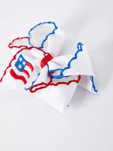 Load image into Gallery viewer, Stars &amp; Stripes Flag Hair Bow – Toddler Girls July 4th Hair Accessory-$6.00