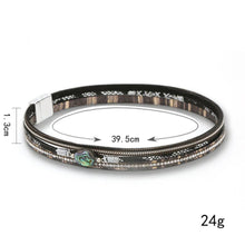 Load image into Gallery viewer, Abalone Shell Rhinestone Leather Bracelet - BJ/LB