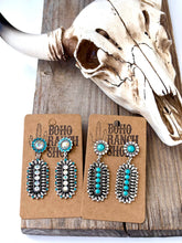 Load image into Gallery viewer, Western Style Statement with Stone Post Drop Earrings