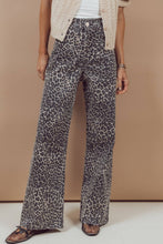Load image into Gallery viewer, Leopard Print Wide Leg High Waist Jeans - $53.50