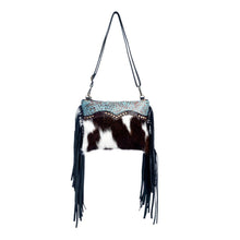 Load image into Gallery viewer, #22 Lizzy's Boutique Mescalaro Hill Leather &amp; Hair on Bag in Coal - $51.99