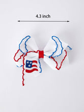 Load image into Gallery viewer, Stars &amp; Stripes Flag Hair Bow – Toddler Girls July 4th Hair Accessory-$6.00