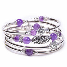 Load image into Gallery viewer, Natural Stone Wrap Beaded Bracelet Bangle
