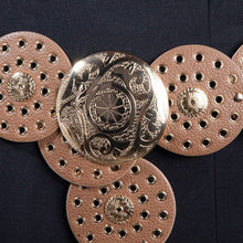 Load image into Gallery viewer, Faux Leather Grommet Disc Chain Belt - $29.99