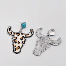 Load image into Gallery viewer, Western Style Cowhide Cowhead Shape Stud Earrings - WJ