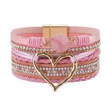 Load image into Gallery viewer, Multi-Layer Heart Charm Bangle Bracelets - BJ/LB