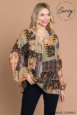 #30 - FD -Boho Bubble Sleeve Top