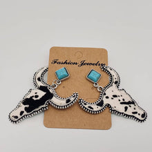 Load image into Gallery viewer, Western Style Cowhide Cowhead Shape Stud Earrings - WJ
