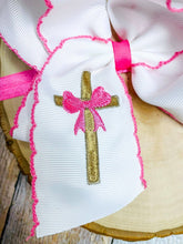 Load image into Gallery viewer, Cross Moonstitch Embroidered Bow Headband