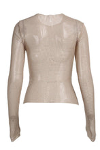 Load image into Gallery viewer, ROUND NECK RHINESTONE GLITTER LONG SLEEVE TOP - $17.29