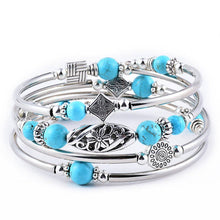 Load image into Gallery viewer, Natural Stone Wrap Beaded Bracelet Bangle