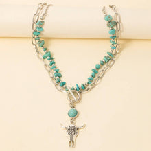 Load image into Gallery viewer, Turquoise Chip Western Charm Toggle Necklace