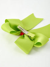 Load image into Gallery viewer, Christmas Green Bow 4.7inch Hairpin