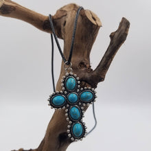 Load image into Gallery viewer, Turquoise Cross Necklace