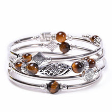 Load image into Gallery viewer, Natural Stone Wrap Beaded Bracelet Bangle
