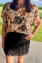 Load image into Gallery viewer, FORT WORTH FRINGE SKIRT BLACK - $45.90