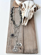 Load image into Gallery viewer, 3 layered Western Style Turquoise Stone Pendant Necklace Set