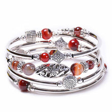Load image into Gallery viewer, Natural Stone Wrap Beaded Bracelet Bangle