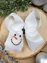 Load image into Gallery viewer, #18 Hairbow Heaven Snowman Embroidered Bow | Christmas Hair Bow | Clip