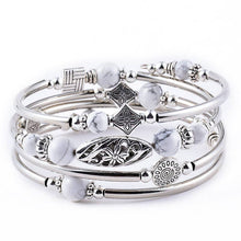 Load image into Gallery viewer, Natural Stone Wrap Beaded Bracelet Bangle