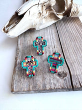 Load image into Gallery viewer, Western Printed Seed Bead Cross Adjustable Ring