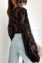 Load image into Gallery viewer, CWTBLL01972_V-NECK SEXY LACE LONG SLEEVE T-SHIRT TOP