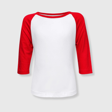 Load image into Gallery viewer, Kids Baseball Polyester Raglan Tee - White Body
