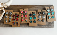 Load image into Gallery viewer, Western Checker Shape Post Combo Earring Set