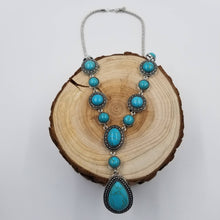 Load image into Gallery viewer, Long Turquoise Water Drop Pendant