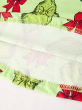 Load image into Gallery viewer, Winter Christmas Tree Bow Character Print  Green Girls Dress